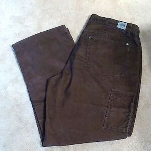 Brown Cargo Pants with Classic Corduroy Texture